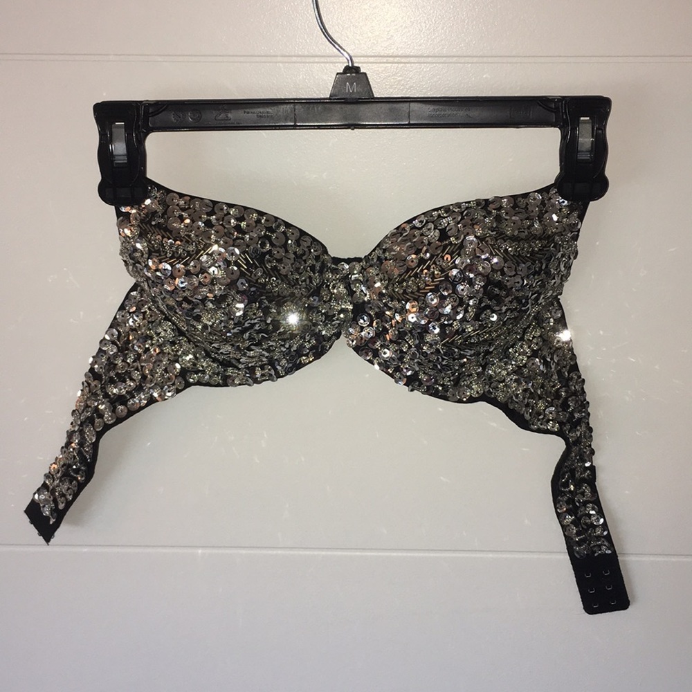 I Heart Raves Black Sequin Bra.